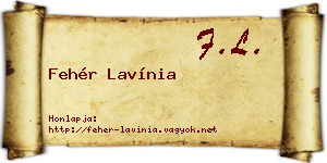 Fehér Lavínia névjegykártya